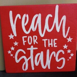 Red Wall Art with Inspirational Quote